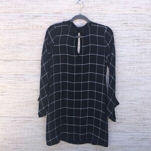 LOFT LONG SLEEVE PLAID WIDE SLEEVE DRESS | SIZE XS